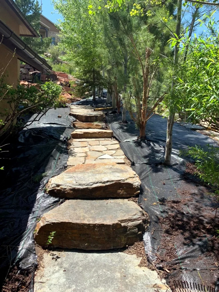 Hardscape steps and stonework installed in Park City