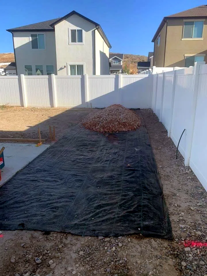 Landscape installation with new planting beds and lawn in Midway, Utah