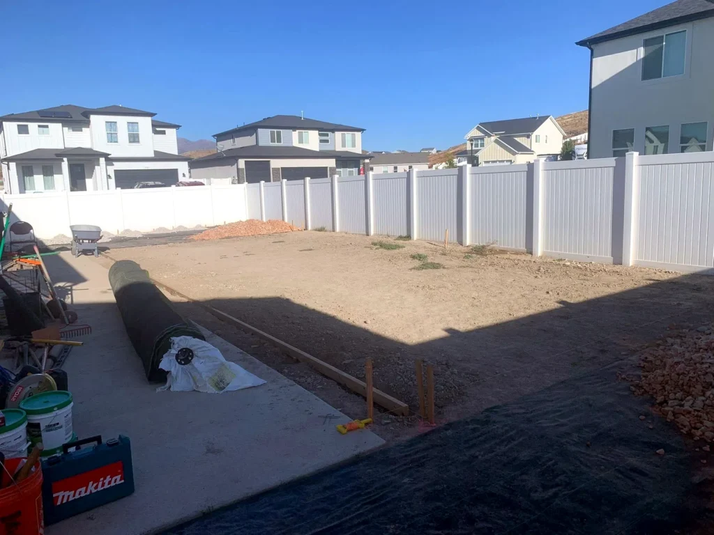 Landscape installation with new planting beds and lawn in Midway, Utah