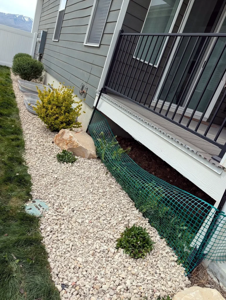 Completed landscaping project at a Heber City home
