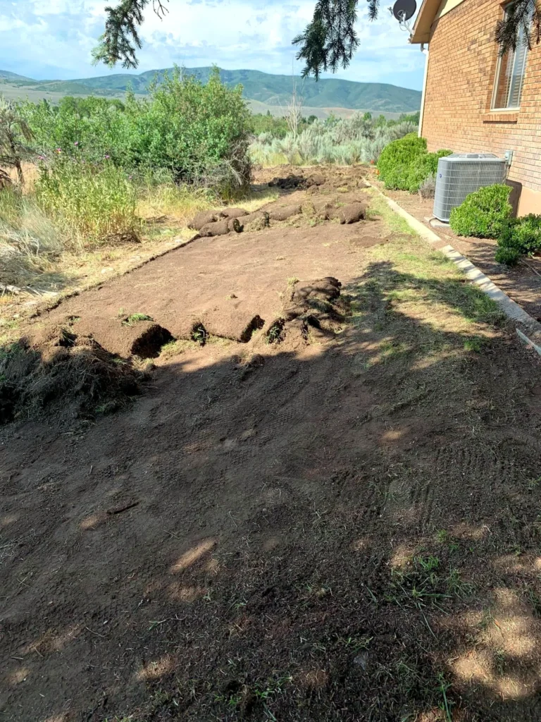 Completed landscaping project at a Heber City home