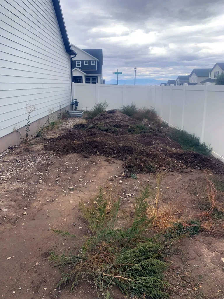 Landscape installation with new planting beds and lawn in Midway, Utah