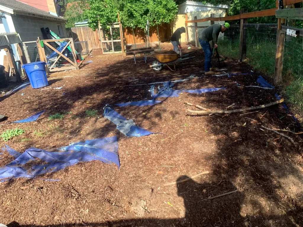 Landscape installation with new planting beds and lawn in Midway, Utah