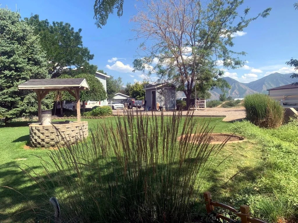 Completed landscaping project at a Heber City home