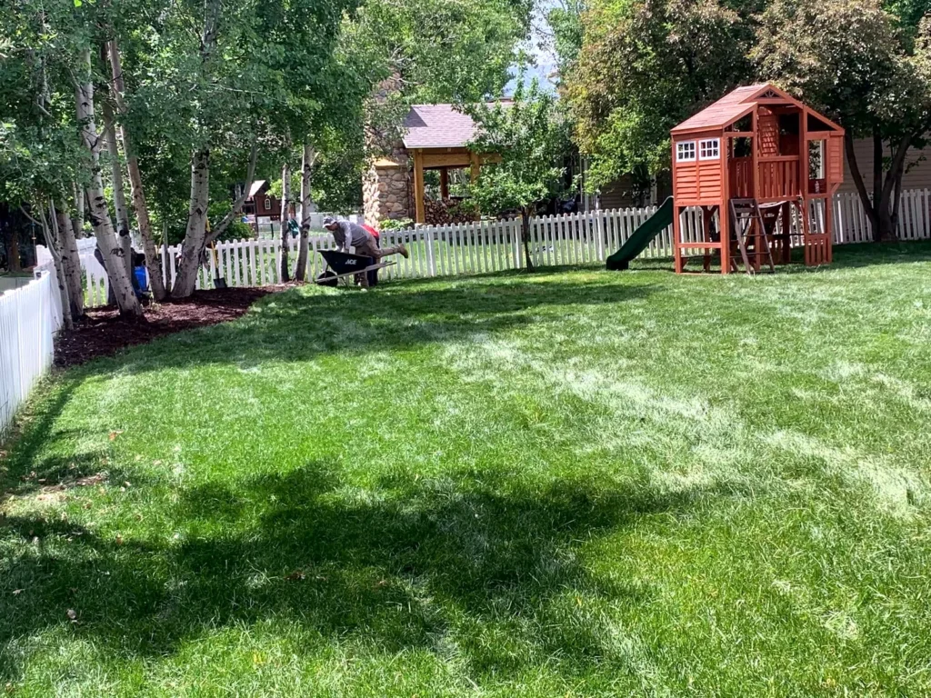 Finished yard transformation at a Kamas property