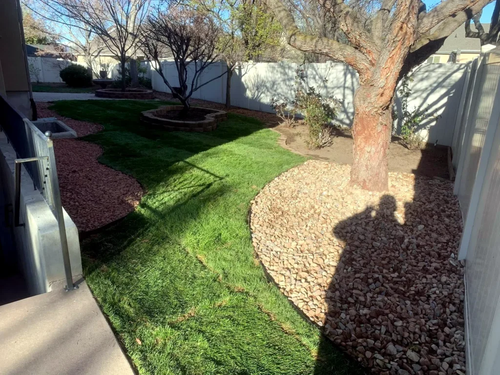 New sod installation at a residential property in Park City, Utah