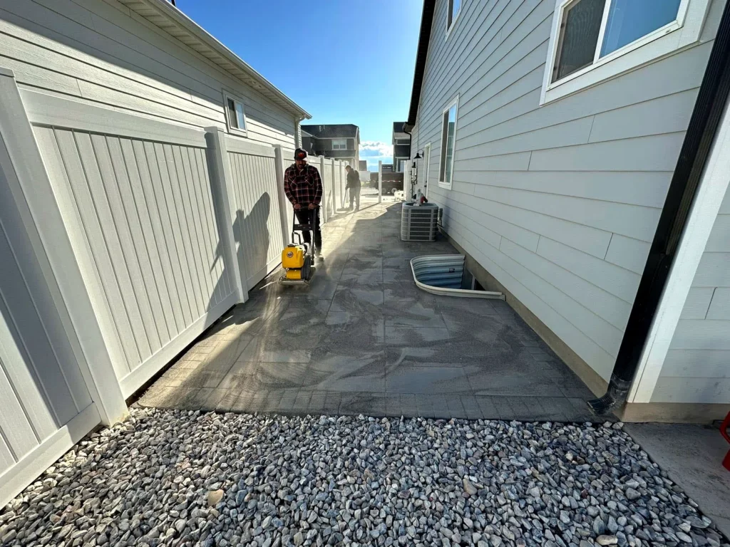 Paver walkway installation at a Park City home