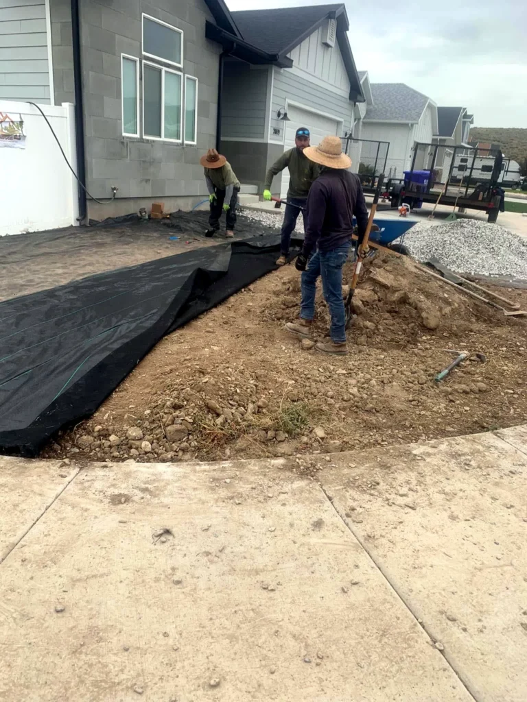 Large-format paver installation on a residential Midway property